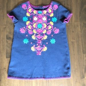 Embroidered shift dress